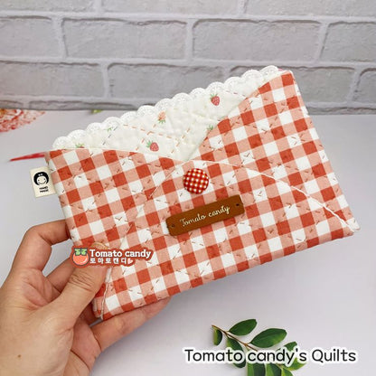 No.248 Love Letter Pouch. Cute pom-pom zipper pull. Hand Sewing Pattern Only, YouTube Tutorial, No Written Instructions, Instant Download.