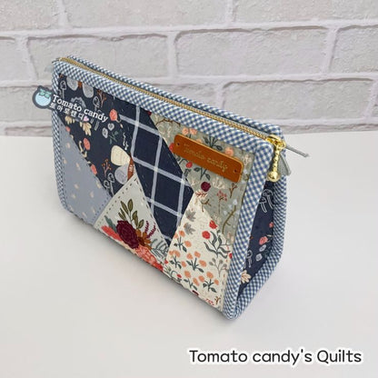 No.251 Crazy Patchwork Square Pouch, Hand Sewing Pattern Only, Video Tutorial, No Written Instructions, Instant Download.