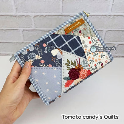 No.251 Crazy Patchwork Square Pouch, Hand Sewing Pattern Only, Video Tutorial, No Written Instructions, Instant Download.