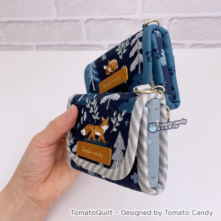 No.256 Simple two-pocket card wallet. Easy crafting, Hand Sewing Pattern Only, YouTube Tutorial, No Written Instructions. PDF