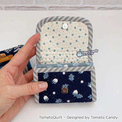 No.256 Simple two-pocket card wallet. Easy crafting, Hand Sewing Pattern Only, YouTube Tutorial, No Written Instructions. PDF