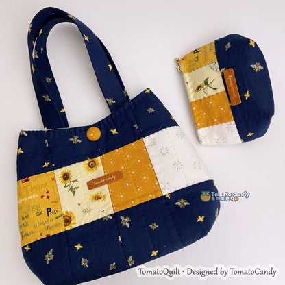 No.260 Patchwork small Bag and Pouch pattern. Hand Sewing Pattern Only, No Written Instructions, YouTube Tutorial,  Instant Download PDF.
