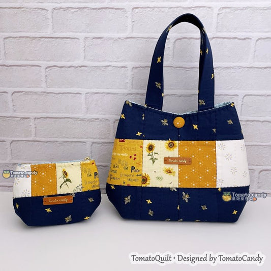 No.260 Patchwork small Bag and Pouch pattern. Hand Sewing Pattern Only, No Written Instructions, YouTube Tutorial,  Instant Download PDF.
