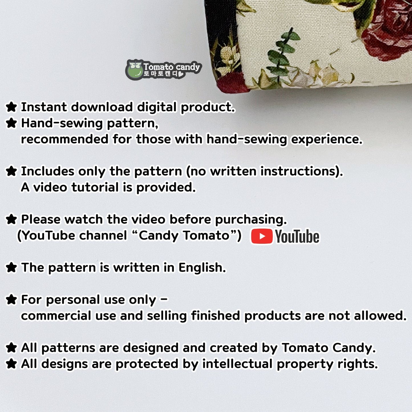 No.273 Foldable Pincushion & Needle Holder Mat, PDF Pattern Only, Hand Sewing, No Written Instructions, YouTube Tutorial