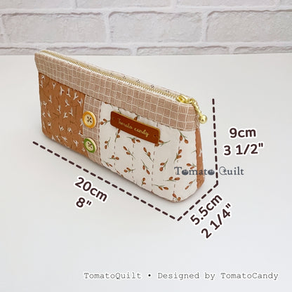 No.276 Rounded Corner Zipper Pouch, PDF Pattern Only, Hand Sewing, No Written Instructions, YouTube Tutorial