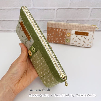 No.276 Rounded Corner Zipper Pouch, PDF Pattern Only, Hand Sewing, No Written Instructions, YouTube Tutorial