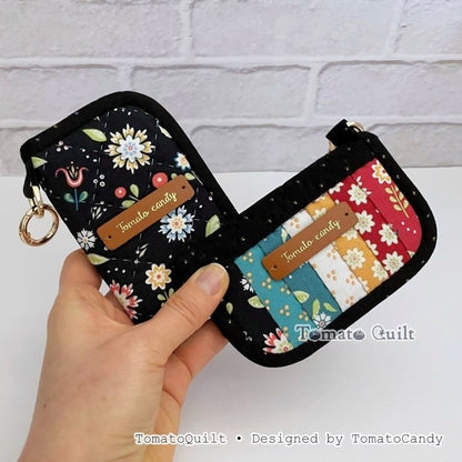 No.278 Simple Patchwork Card Wallet, PDF Pattern Only, Hand Sewing, No Written Instructions, YouTube Tutorial