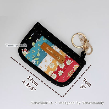 No.278 Simple Patchwork Card Wallet, PDF Pattern Only, Hand Sewing, No Written Instructions, YouTube Tutorial