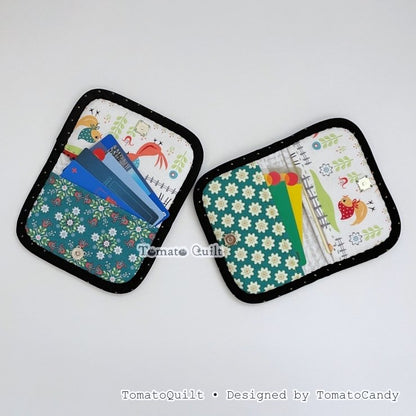 No.278 Simple Patchwork Card Wallet, PDF Pattern Only, Hand Sewing, No Written Instructions, YouTube Tutorial