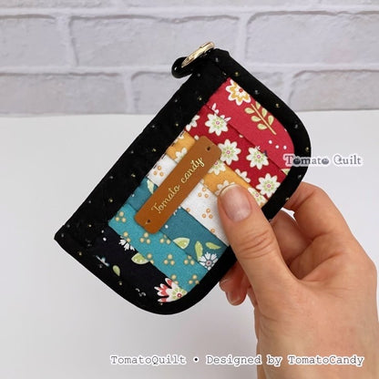 No.278 Simple Patchwork Card Wallet, PDF Pattern Only, Hand Sewing, No Written Instructions, YouTube Tutorial