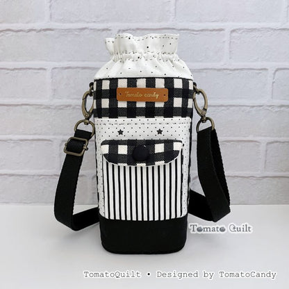 No.280 Water Bottle & Tumbler Carrier PDF Pattern, YouTube Tutorial, No Written Instructions, hand sewing.