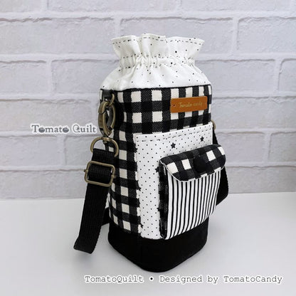 No.280 Water Bottle & Tumbler Carrier PDF Pattern, YouTube Tutorial, No Written Instructions, hand sewing.