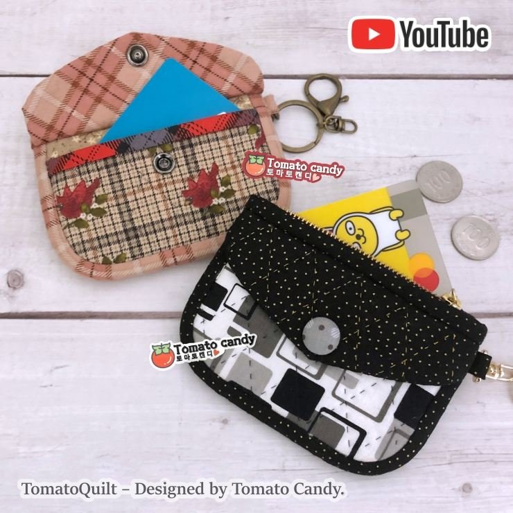 No.097 Tree pocket Card wallet & coin purse, Hand Sewing Pattern Only, YouTube Tutorial, No Written Instructions, Instant Download PDF.