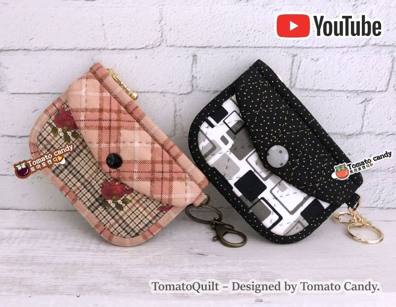 No.097 Tree pocket Card wallet & coin purse, Hand Sewing Pattern Only, YouTube Tutorial, No Written Instructions, Instant Download PDF.