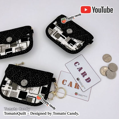 No.097 Tree pocket Card wallet & coin purse, Hand Sewing Pattern Only, YouTube Tutorial, No Written Instructions, Instant Download PDF.