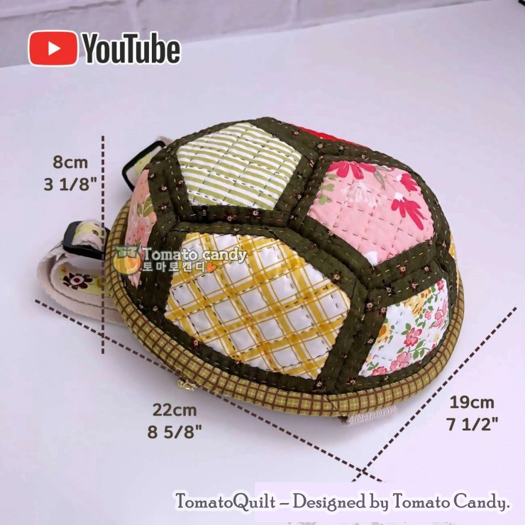 No.059 Baby turtle backpack patterns, Hand Sewing Pattern Only, YouTube Tutorial, No Written Instructions, Instant Download PDF.