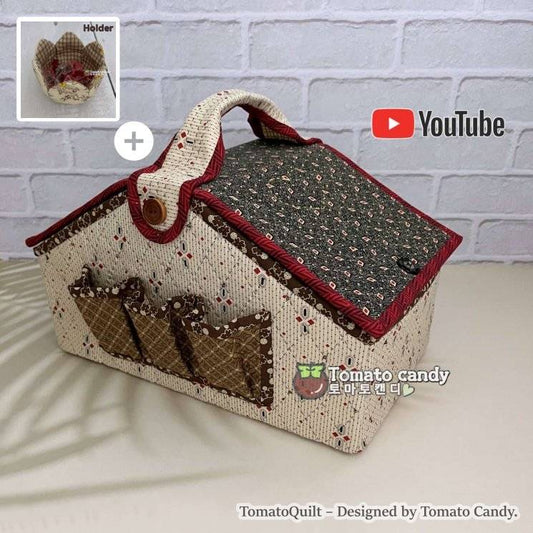 No.082 Sewing basket(Box). Hand Sewing Pattern Only, YouTube Tutorial, No Written Instructions, Instant Download PDF.