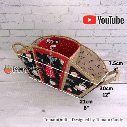 No.094 Versatile case basket(Box). Hand Sewing Pattern Only, YouTube Tutorial, No Written Instructions, Instant Download PDF.