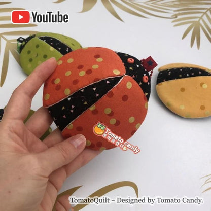 No.128 DIY Ladybug Coin Purse - Hand Sewing Pattern. Pattern Only, Instant Download PDF, No Written Instructions, YouTube Tutorial.