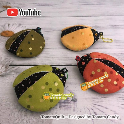 No.128 DIY Ladybug Coin Purse - Hand Sewing Pattern. Pattern Only, Instant Download PDF, No Written Instructions, YouTube Tutorial.