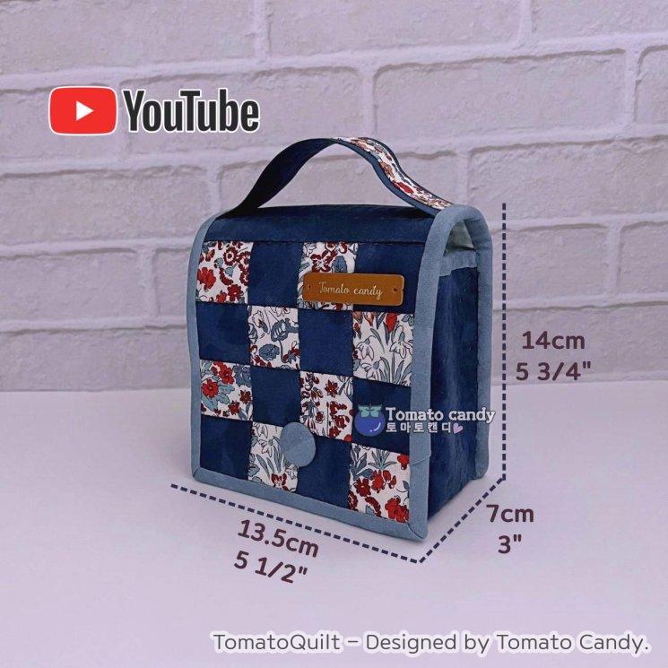 No.181 Patchwork stand pouch. Hand Sewing Pattern Only, YouTube Tutorial, No Written Instructions, Instant Download PDF