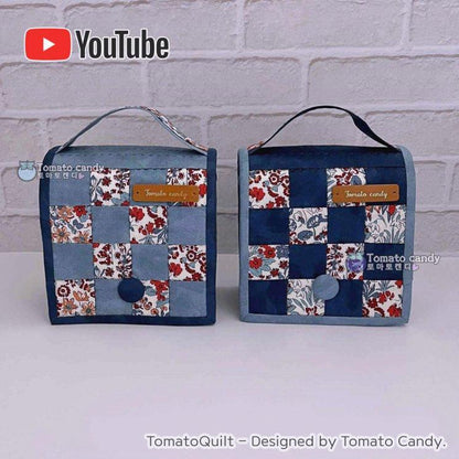 No.181 Patchwork stand pouch. Hand Sewing Pattern Only, YouTube Tutorial, No Written Instructions, Instant Download PDF