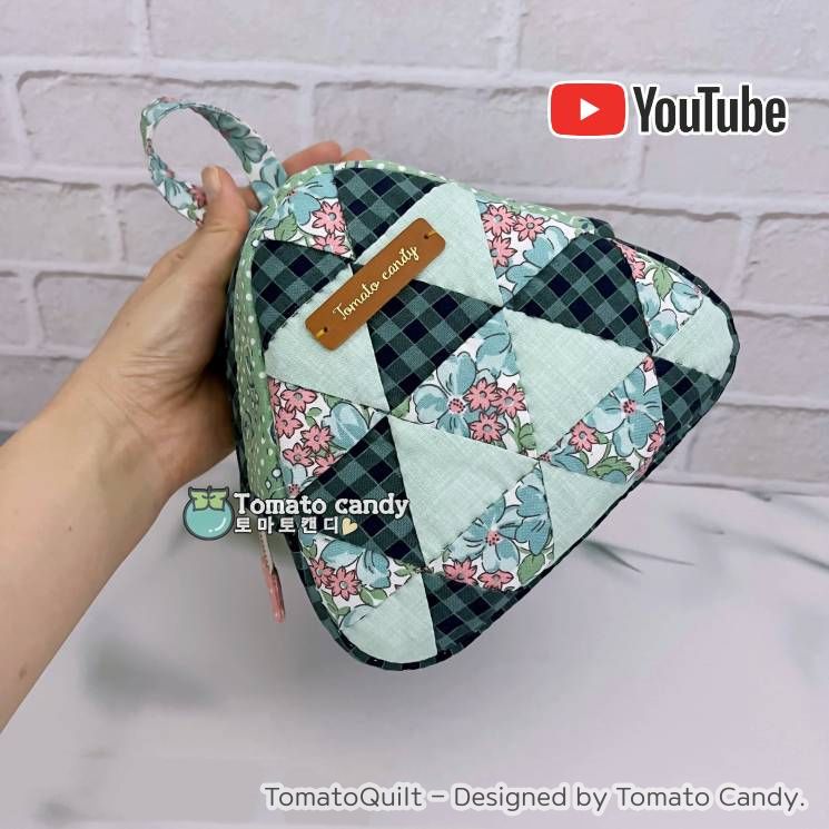 No.201 Triangular pouch. Hand Sewing Pattern Only, YouTube Tutorial, No Written Instructions, Instant Download PDF.