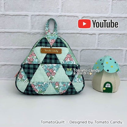 No.201 Triangular pouch. Hand Sewing Pattern Only, YouTube Tutorial, No Written Instructions, Instant Download PDF.