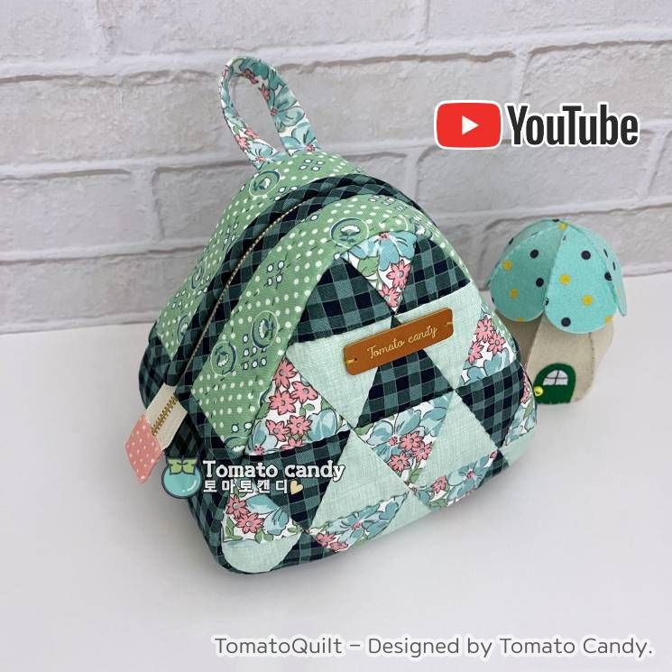 No.201 Triangular pouch. Hand Sewing Pattern Only, YouTube Tutorial, No Written Instructions, Instant Download PDF.