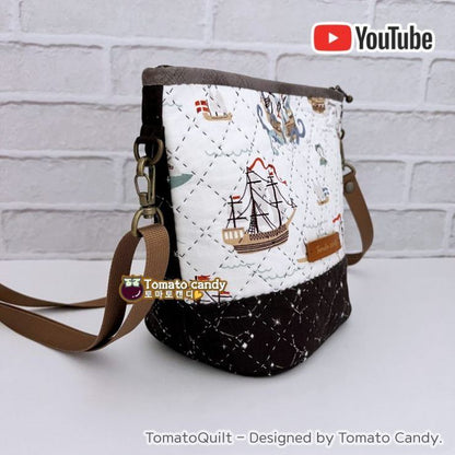 No.210 Cute Small body cross bag. Hand Sewing Pattern Only, YouTube Tutorial, No Written Instructions, Instant Download PDF.