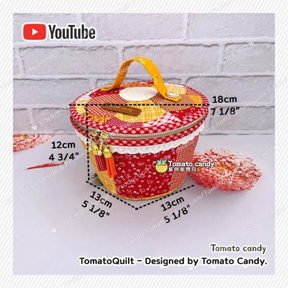 No.211 Dresden Zipper Basket. Hand Sewing Pattern Only, YouTube Tutorial, No Written Instructions, Instant Download PDF. Applique ideas.