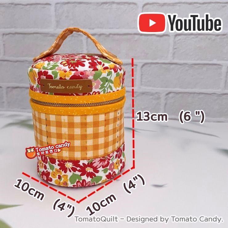 No.214 Small cylinder pouch. Hand Sewing Pattern Only, YouTube Tutorial, No Written Instructions, Instant Download PDF.