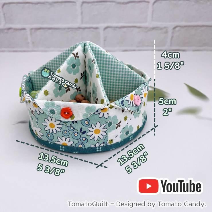 No.215 Round partitioned box, 2 size, Hand Sewing Pattern Only, YouTube Tutorial, No Written Instructions, Instant Download PDF.