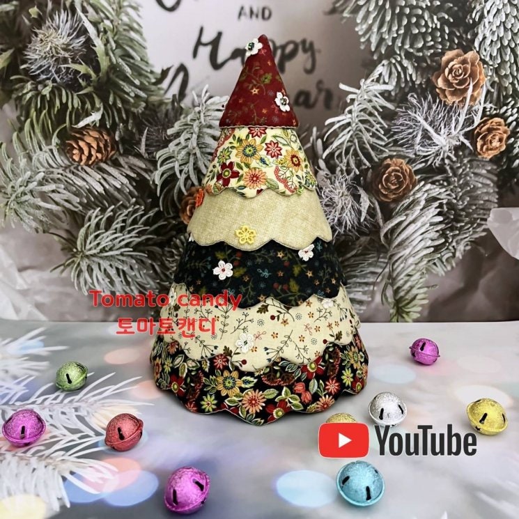 No.155 Fabric Christmas 6-tier tree.  Instant Download PDF pattern. Hand Sewing. Pattern Only, No Written Instructions, , YouTube Tutorial.