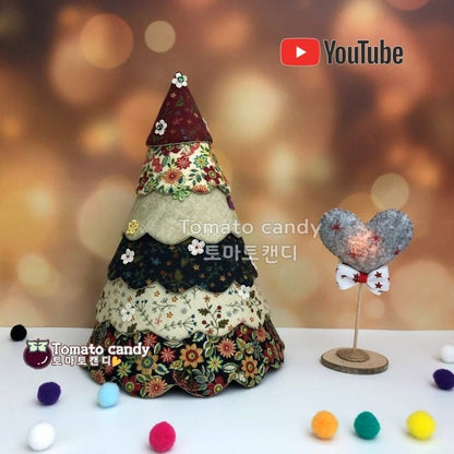 No.155 Fabric Christmas 6-tier tree.  Instant Download PDF pattern. Hand Sewing. Pattern Only, No Written Instructions, , YouTube Tutorial.