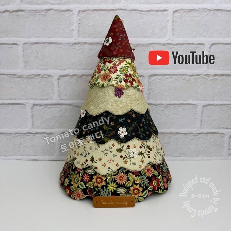 No.155 Fabric Christmas 6-tier tree.  Instant Download PDF pattern. Hand Sewing. Pattern Only, No Written Instructions, , YouTube Tutorial.