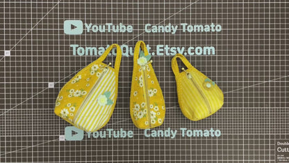 No.271 Water Drop Zipper Pouch – 3 Sizes, PDF Pattern Only, Hand Sewing, YouTube Tutorial, No Written Instructions