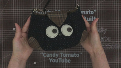 No.055  Owl-shaped handbag (Two sizes), Hand Sewing Pattern Only, YouTube Tutorial, No Written Instructions, Instant Download PDF.