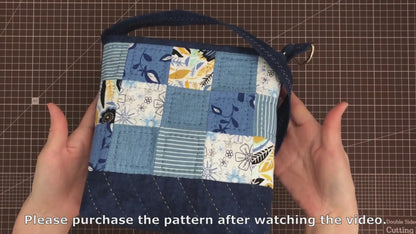 No.120 Small patchwork hand bag, Hand Sewing Pattern Only, YouTube Tutorial, No Written Instructions, Instant Download PDF.