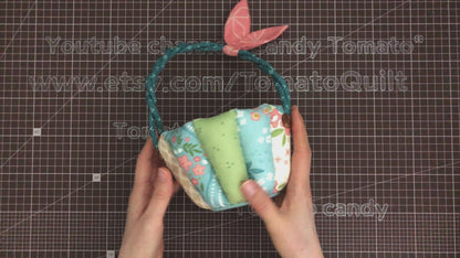 No.172 Puff easter basket, Hand Sewing Pattern Only, YouTube Tutorial, No Written Instructions, Instant Download PDF.