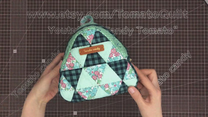 No.201 Triangular pouch. Hand Sewing Pattern Only, YouTube Tutorial, No Written Instructions, Instant Download PDF.