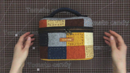 No.169 Square big pouch, Hand Sewing Pattern Only, YouTube Tutorial, No Written Instructions, Instant Download PDF.