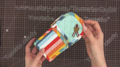 No.087 Zipper Pencil Case pattern. Hand Sewing Pattern Only, YouTube Tutorial, No Written Instructions, Instant Download PDF.