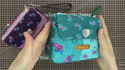 No.270 4-Pocket Multi Pouch Sewing Pattern, Zipper & Cover Pocket Organizer, Hand Stitch PDF Pattern Only.  YouTube, No Written Instructions