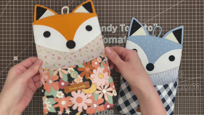 No.257 Fox Wall Hanging Storage Pocket pattern.  Hand Sewing Pattern Only, YouTube Tutorial, No Written Instructions. PDF file