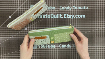 No.276 Rounded Corner Zipper Pouch, PDF Pattern Only, Hand Sewing, No Written Instructions, YouTube Tutorial