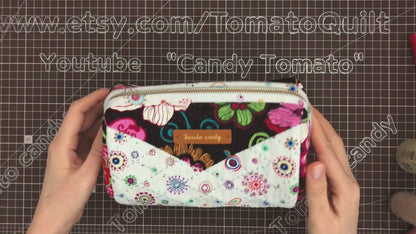 No.093 Fabric Big pouch (Wide). Hand Sewing Pattern Only, YouTube Tutorial, No Written Instructions, Instant Download PDF.